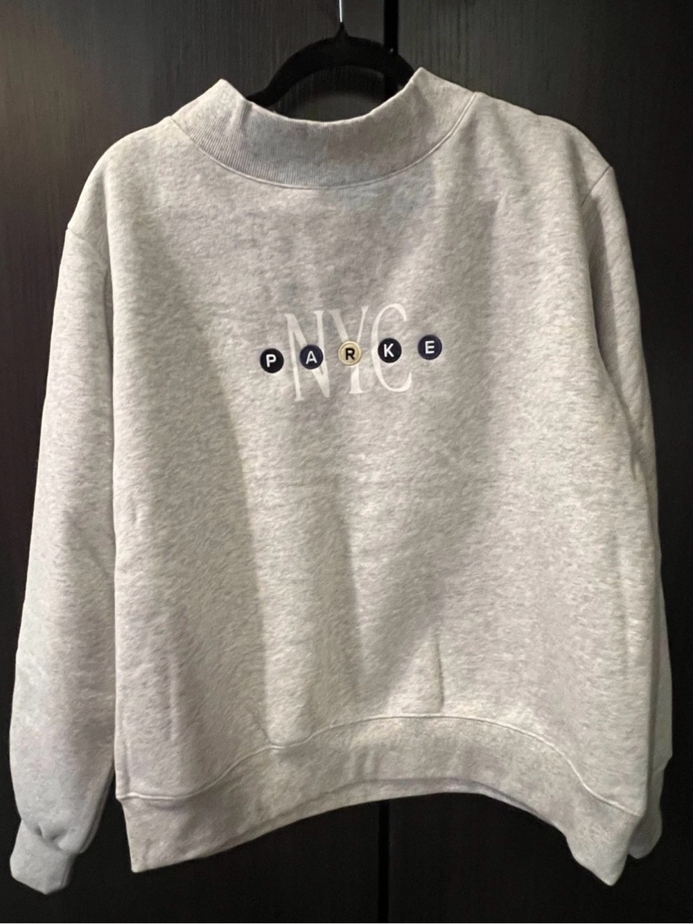 Parker NYC Light Gray Turtleneck Sweatshirt